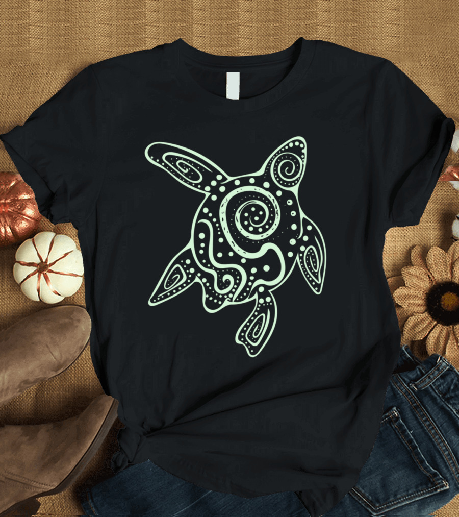 Tribal Sea Turtle Swirl T-Shirt