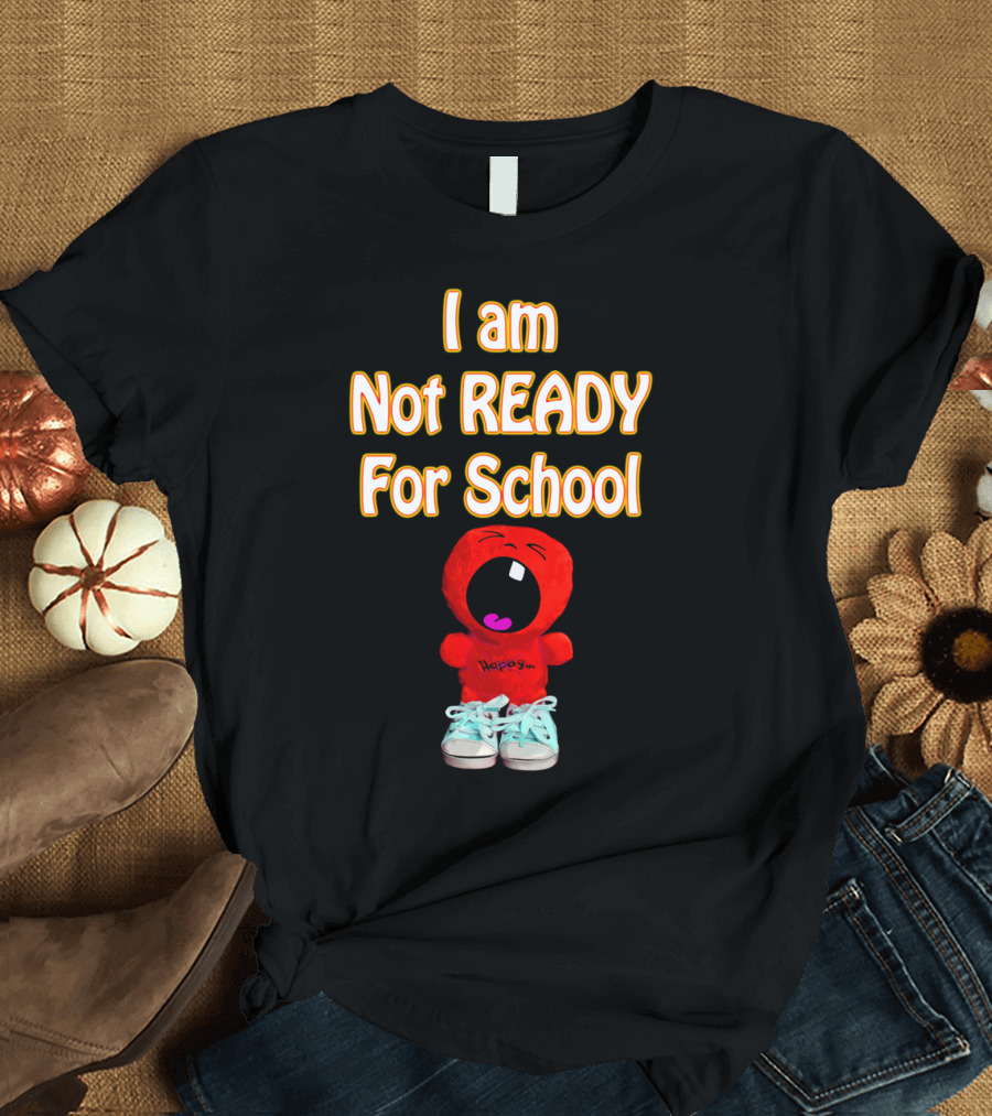 I Am Not Ready For School Red Character Plush in Sneakers T-Shirt