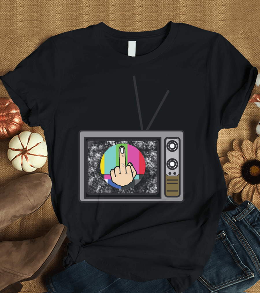 Middle Finger Test Pattern Nothing To On TV T-Shirt