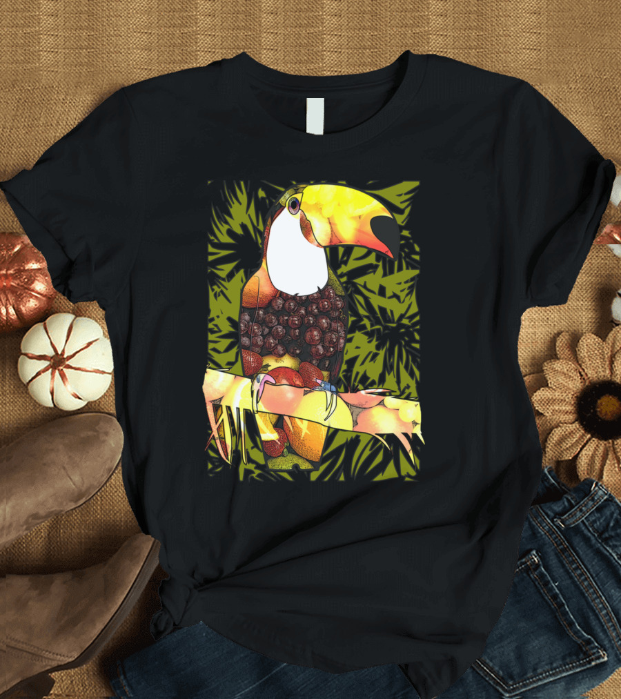 Tropic Toucan Bird and Fruit Palms T-Shirt
