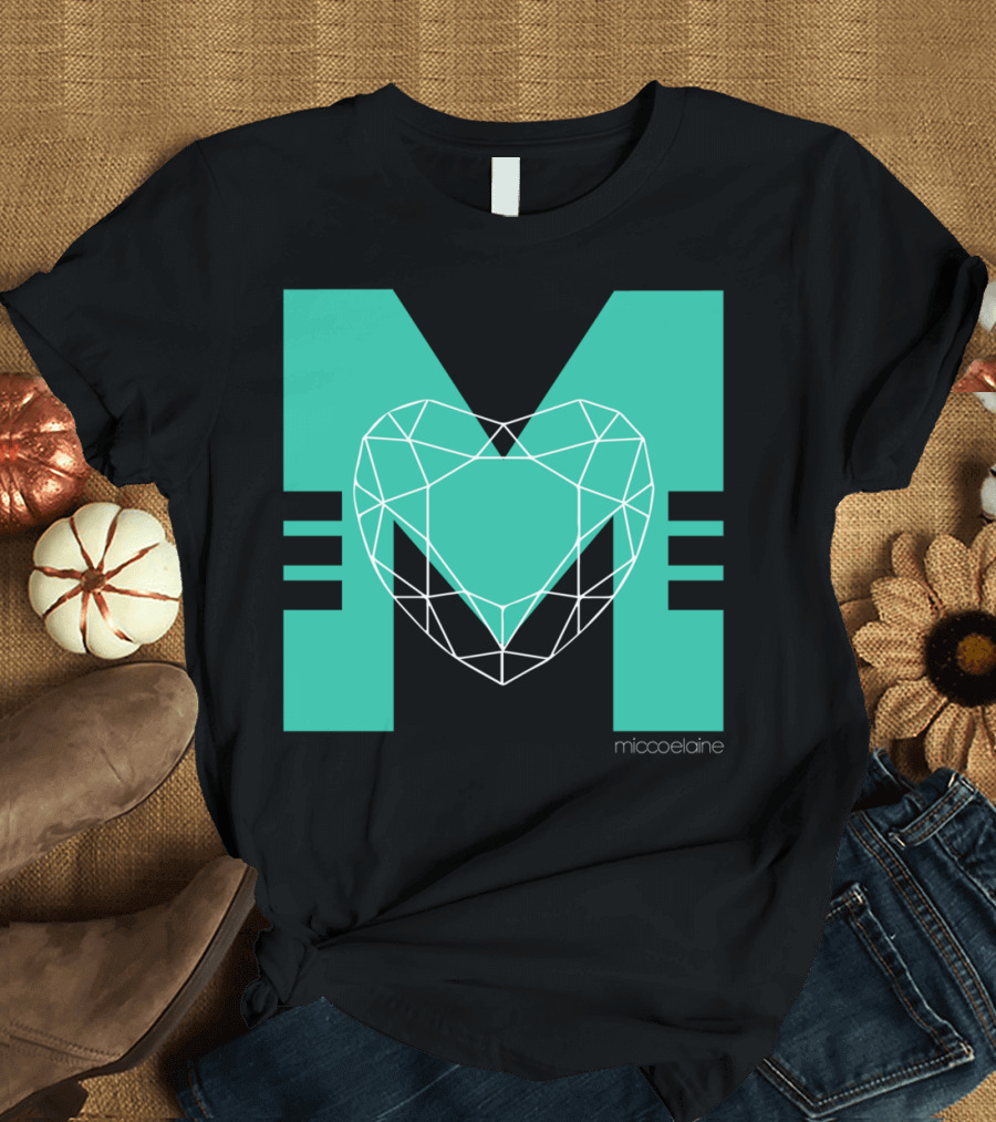 Diamond Heart Geometric M by Miccoelaine T-Shirt
