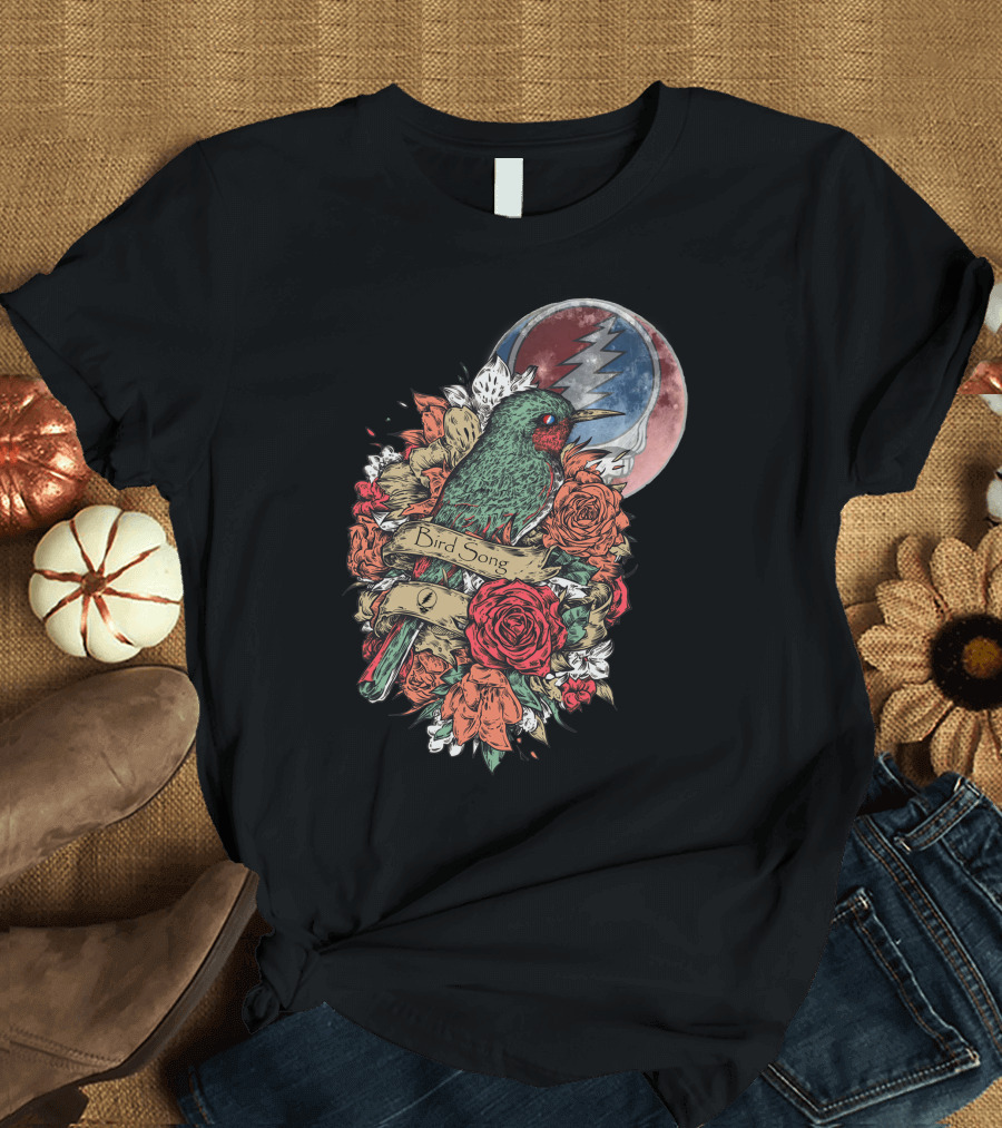 Grateful Dead Steal Your Face Floral Bird Song T-Shirt