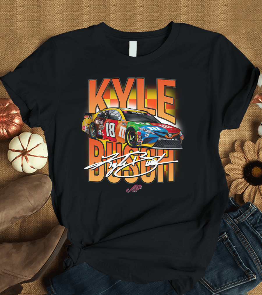 KYLE BUSCH NASCAR Joe Gibbs Racing 18 M&M's Car T-Shirt