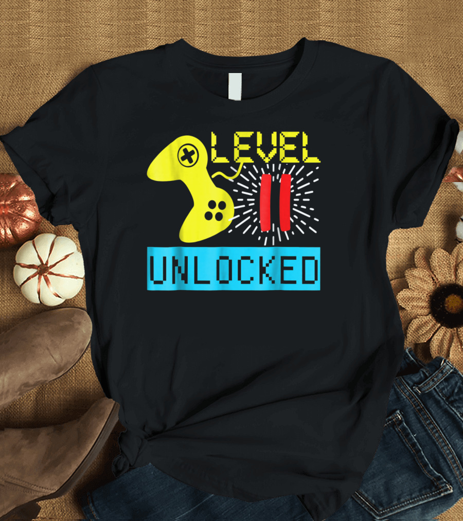 Level 11 Unlocked Birthday Boys Video Game Gamer Controller T-Shirt