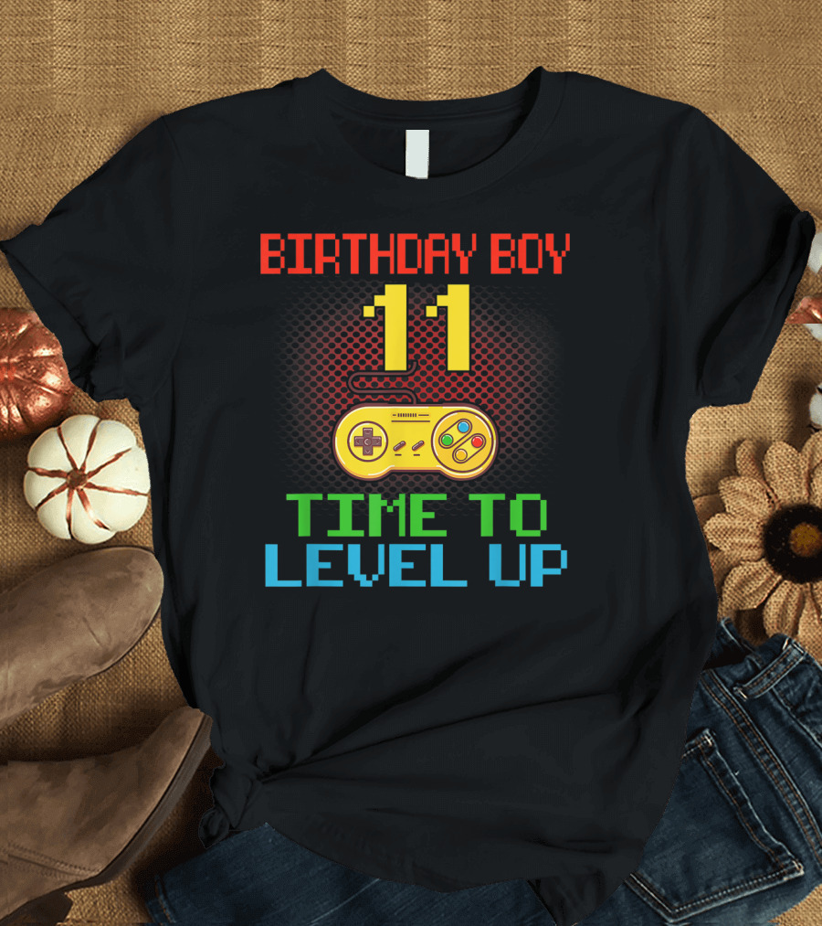 Birthday Boy 11 Time To Level Up Gaming Controller T-Shirt