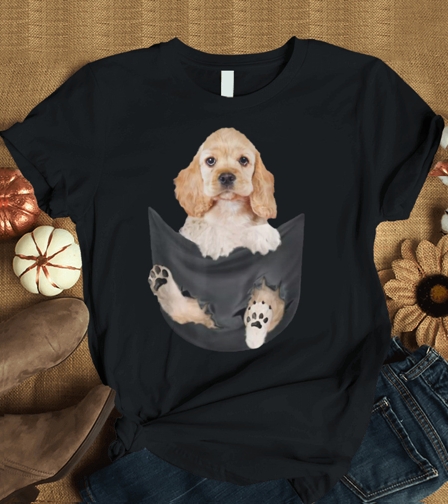 Cocker Spaniel Tiny Dog In The Pocket T-Shirt