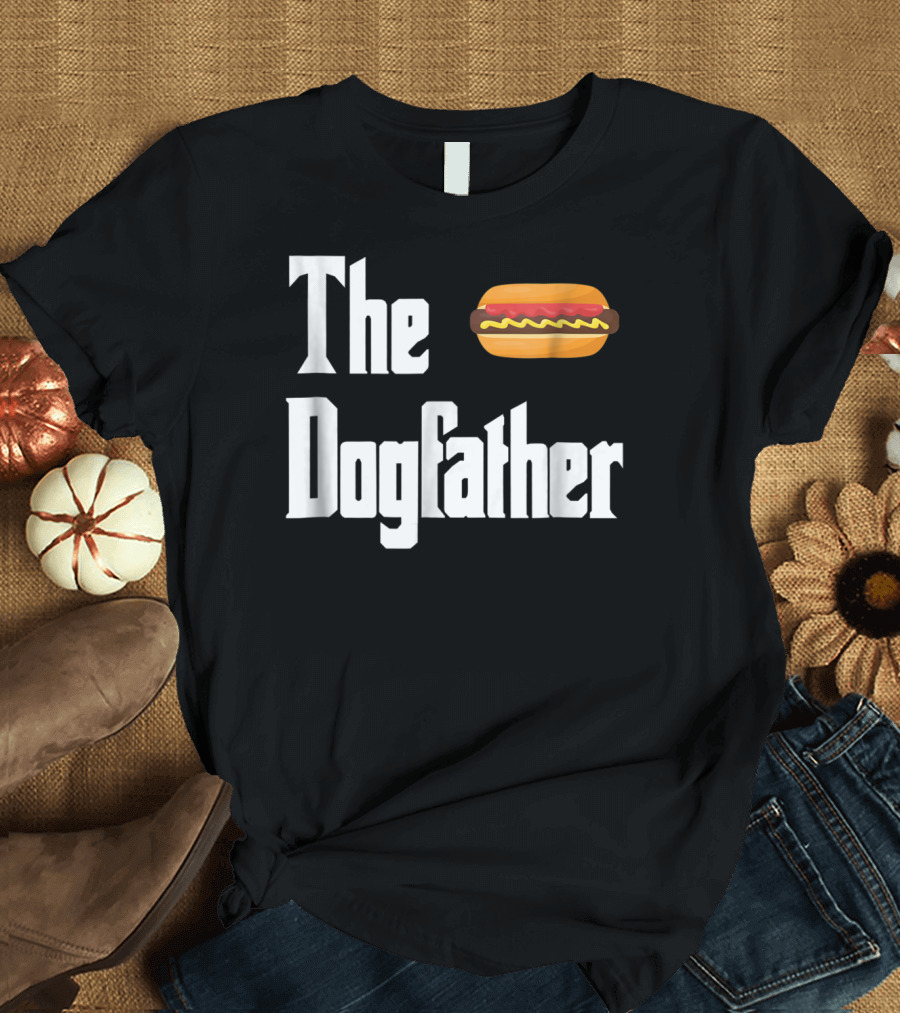 The Dogfather Hot Dog Classic Font Icon T-Shirt