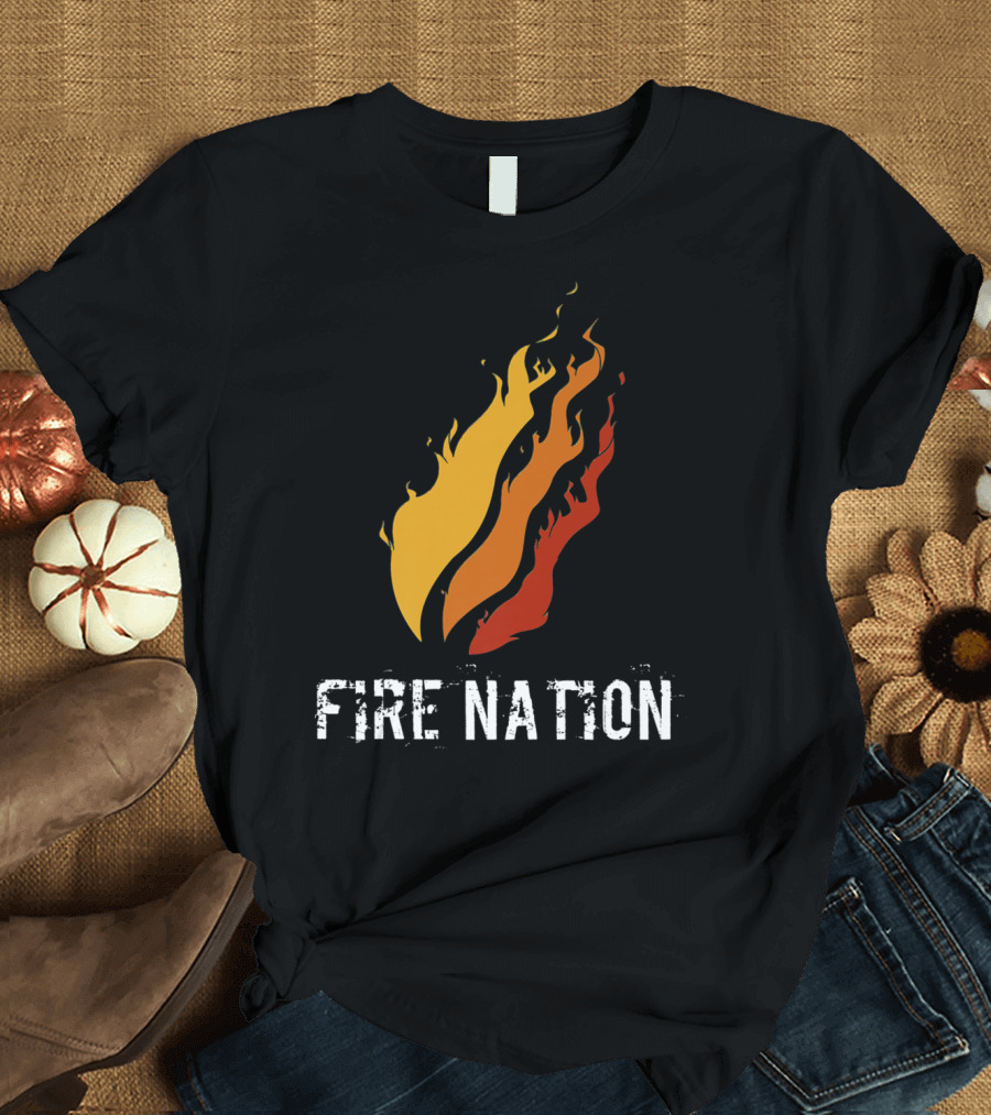 Fire Nation Video Gamer Kid Pc Gaming Playz BL Fiery Emblem T-Shirt