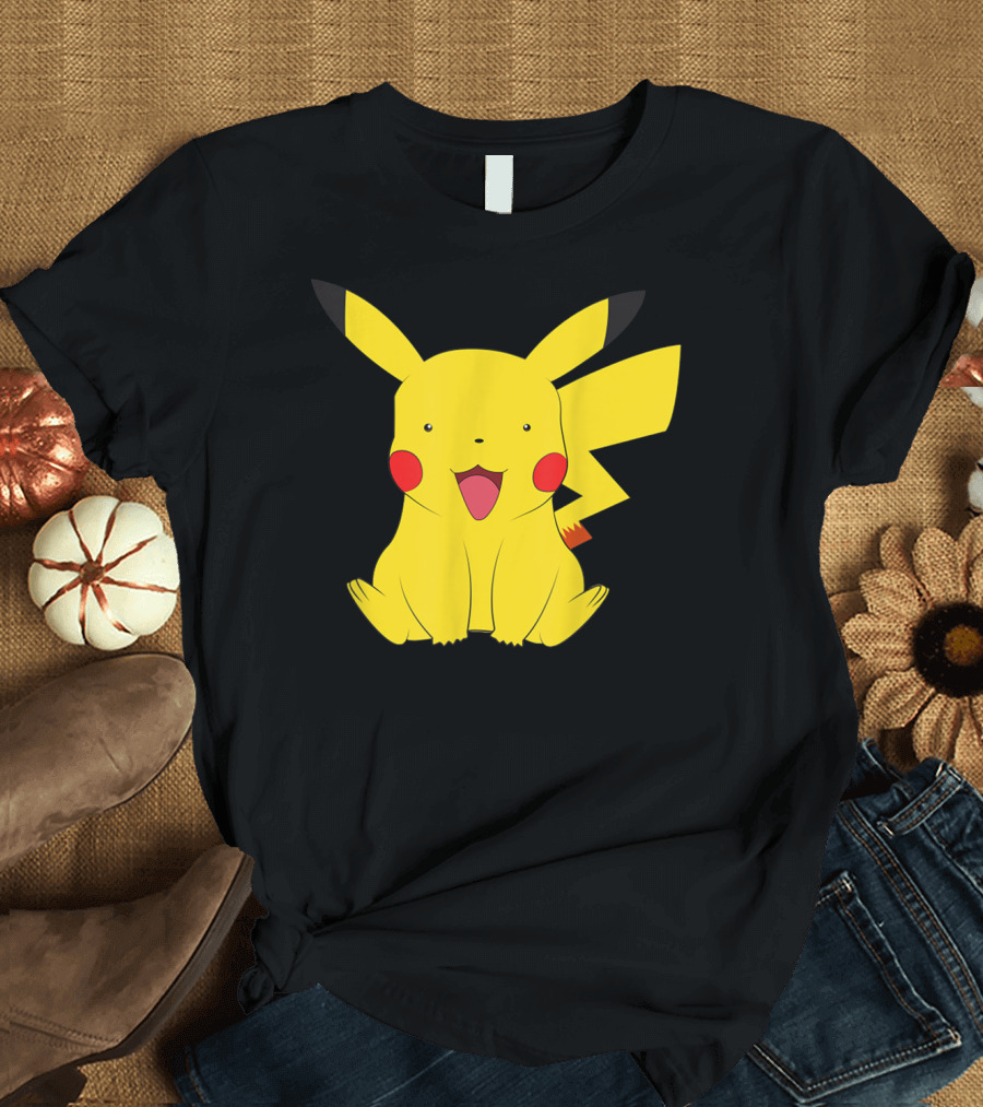 Funny Poke Mon Pika Chu Yellow Electric Character Summer T-Shirt