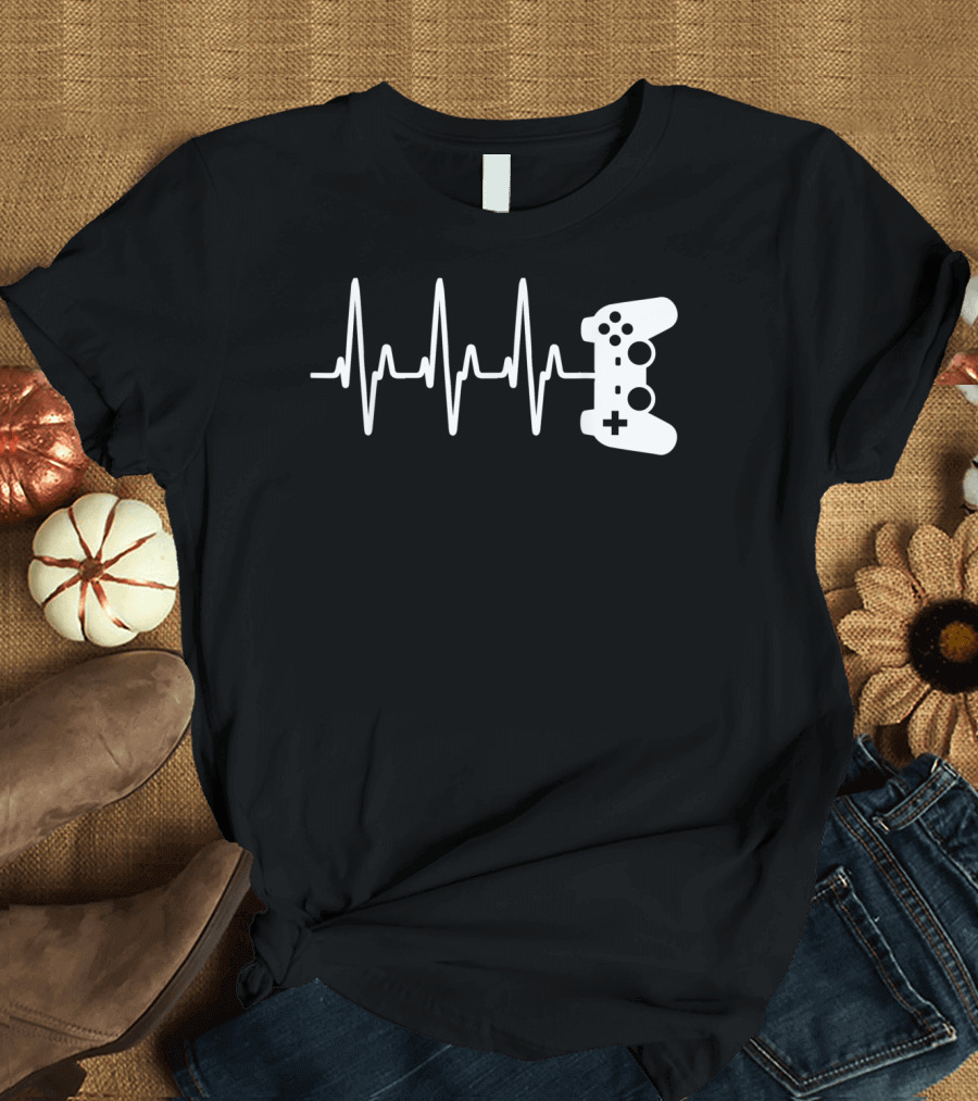 Gamer Heartbeat Video Gamer Controller T-Shirt