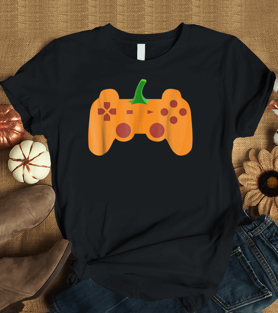 Halloween Video Game Pumpkin Controller T-Shirt
