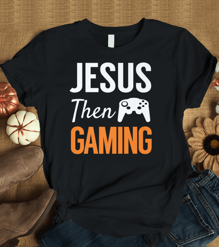 Jesus Then Gaming Fun Christian Video Game Controller T-Shirt