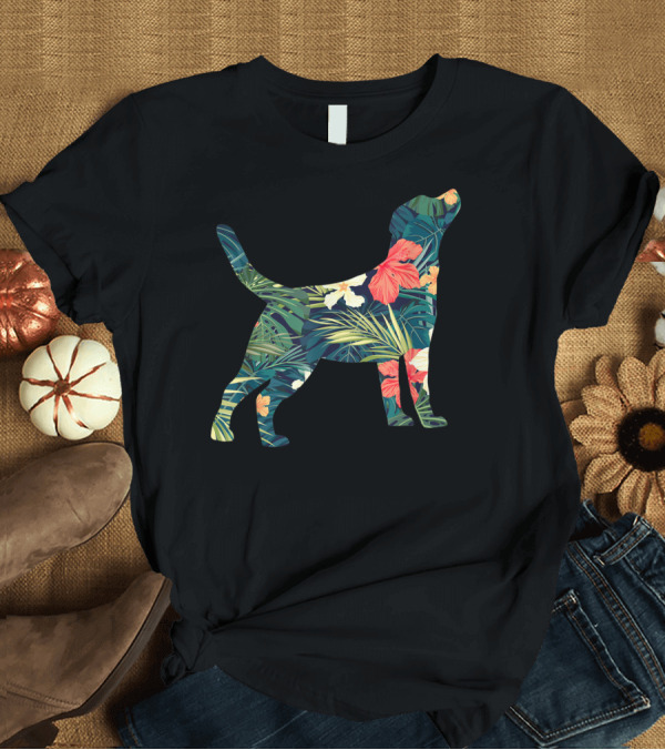 T-Shirt: Labrador Retriever Tropical Flower T-Shirt Labrador Retriever Tropical Flower T-Shirt