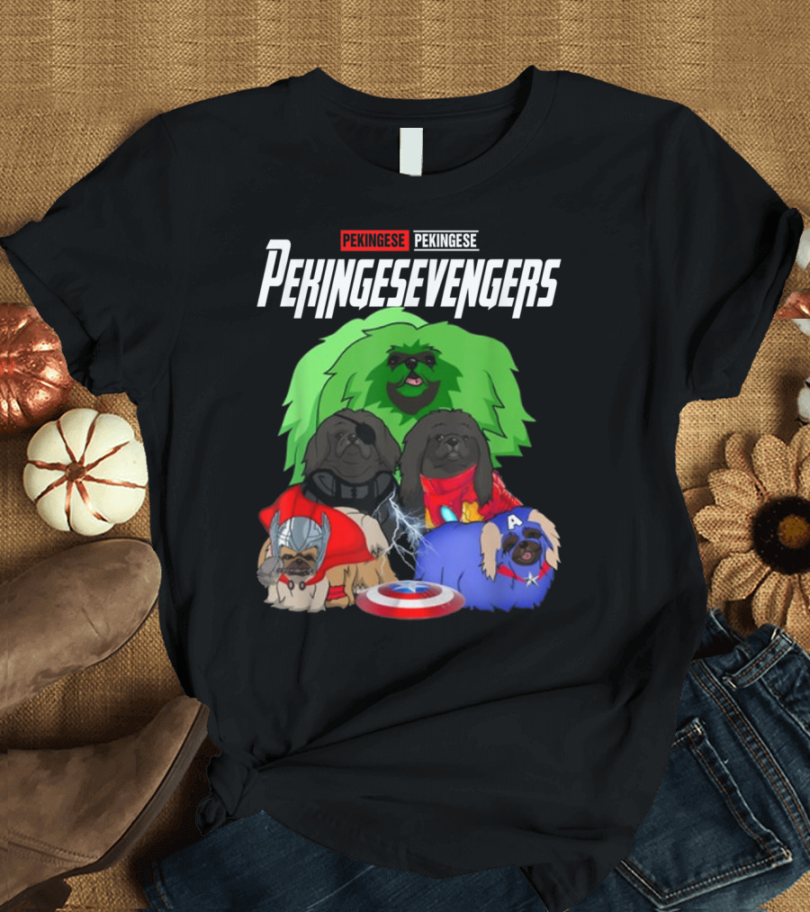Pekingesevengers Pekingese Dog Heroes Assemble T-Shirt