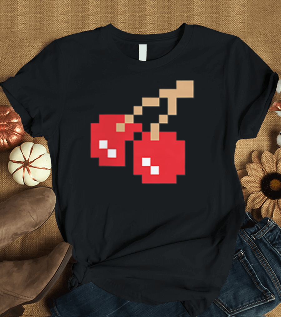 Pixel Cherry Retro Arcade Video Game T-Shirt