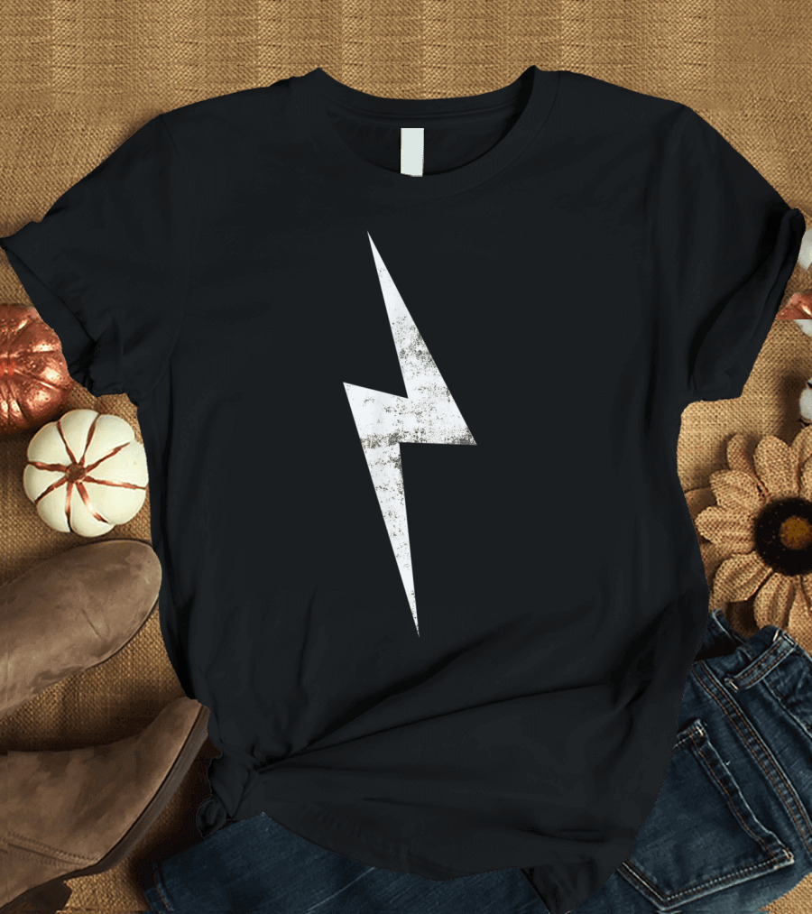 Unite Wizards Magic Lightning Bolt Distressed White T-Shirt