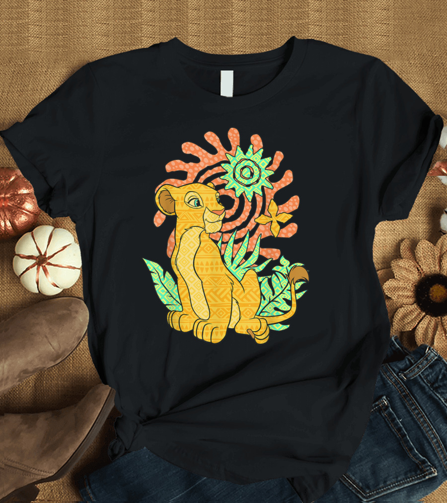 Disney The Lion King Nala Colorful Geometric Pattern with Iconic Nature Elements T-Shirt
