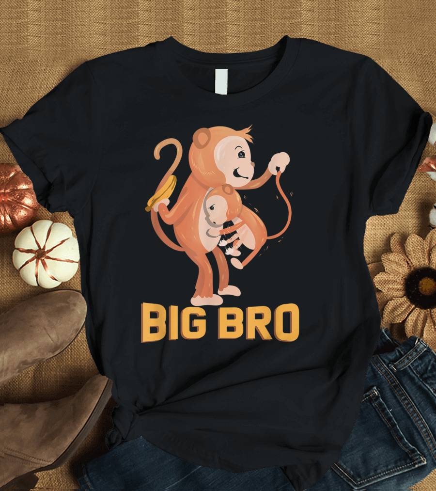 BIG BROTHER FUNNY MONKEY SIBLING WITH BANANA T-Shirt