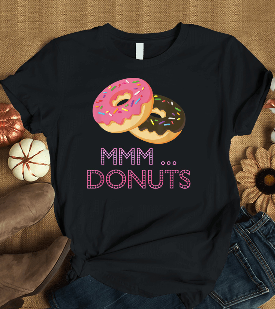 MMM Donuts Doughnut Pink Sprinkles Chocolate Treats T-Shirt