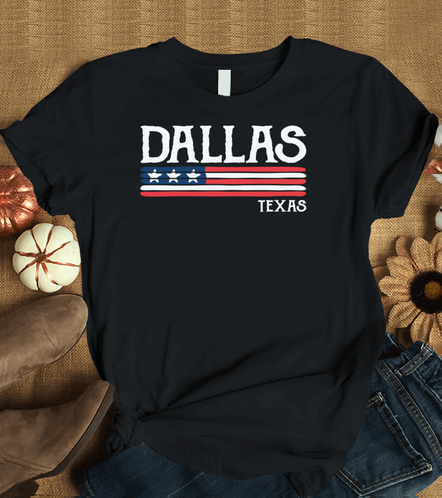 DALLAS TEXAS Stars and Stripes Flag T-Shirt