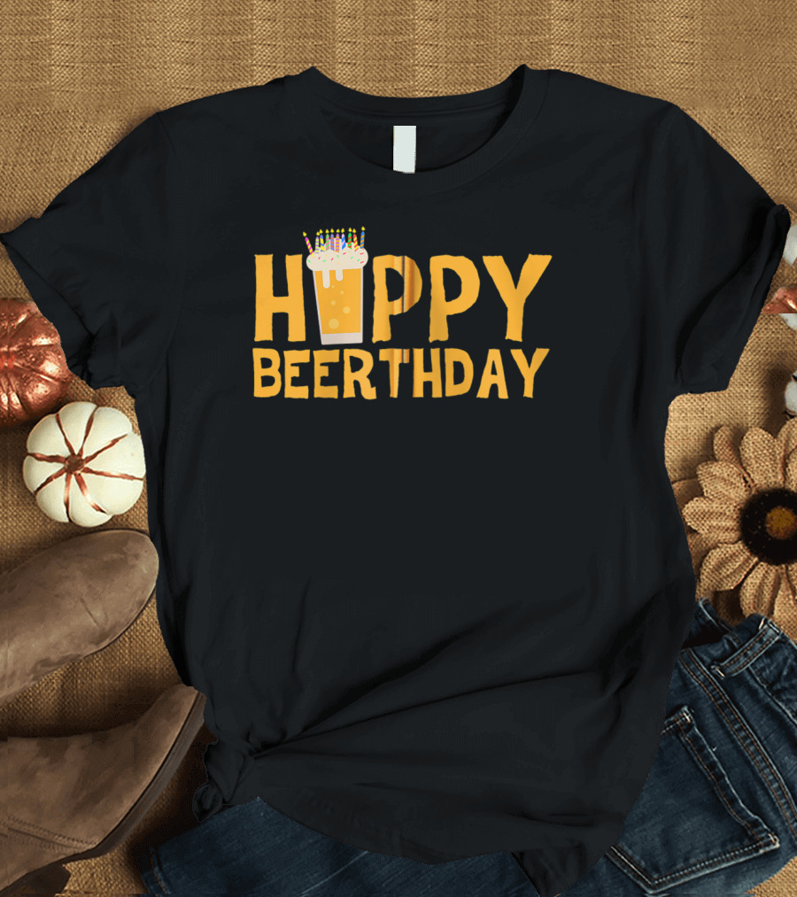 Hoppy Beerthday Birthday Beer Drinker Candles Cup T-Shirt
