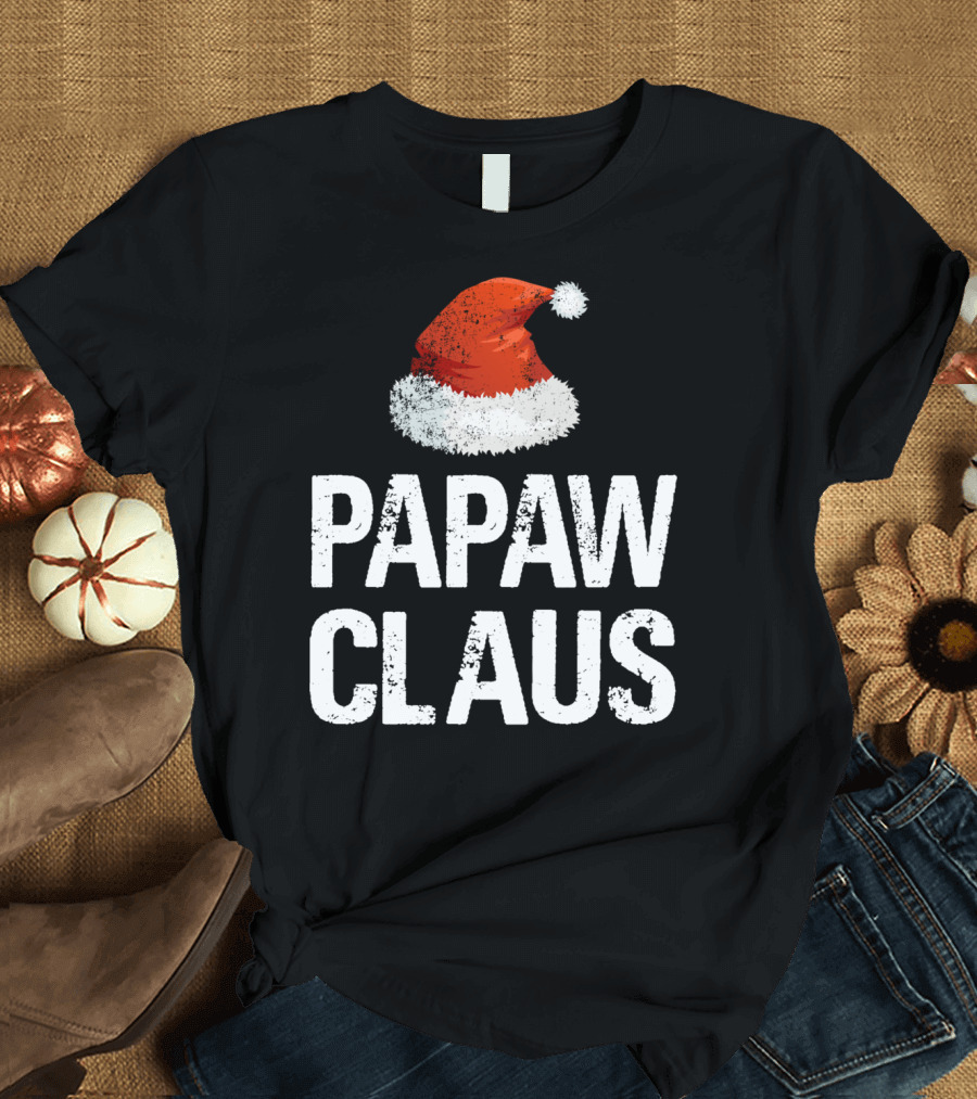 Papaw Claus Santa Hat Christmas T-Shirt