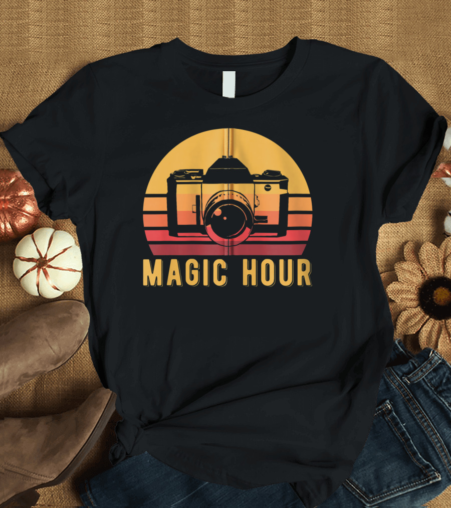 Magic Hour Retro Camera Photography Zip T-Shirt