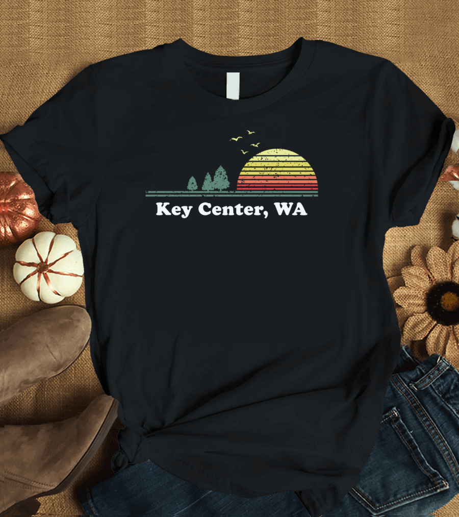 Key Center WA Vintage Sunset Washington Home T-Shirt