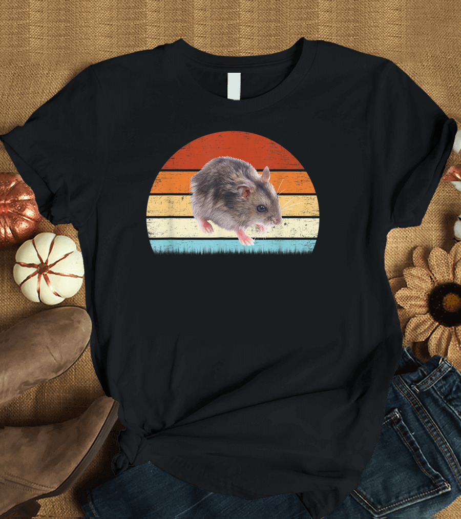 Retro Sunset Vintage Rat Animal Lover Zookeeper T-Shirt