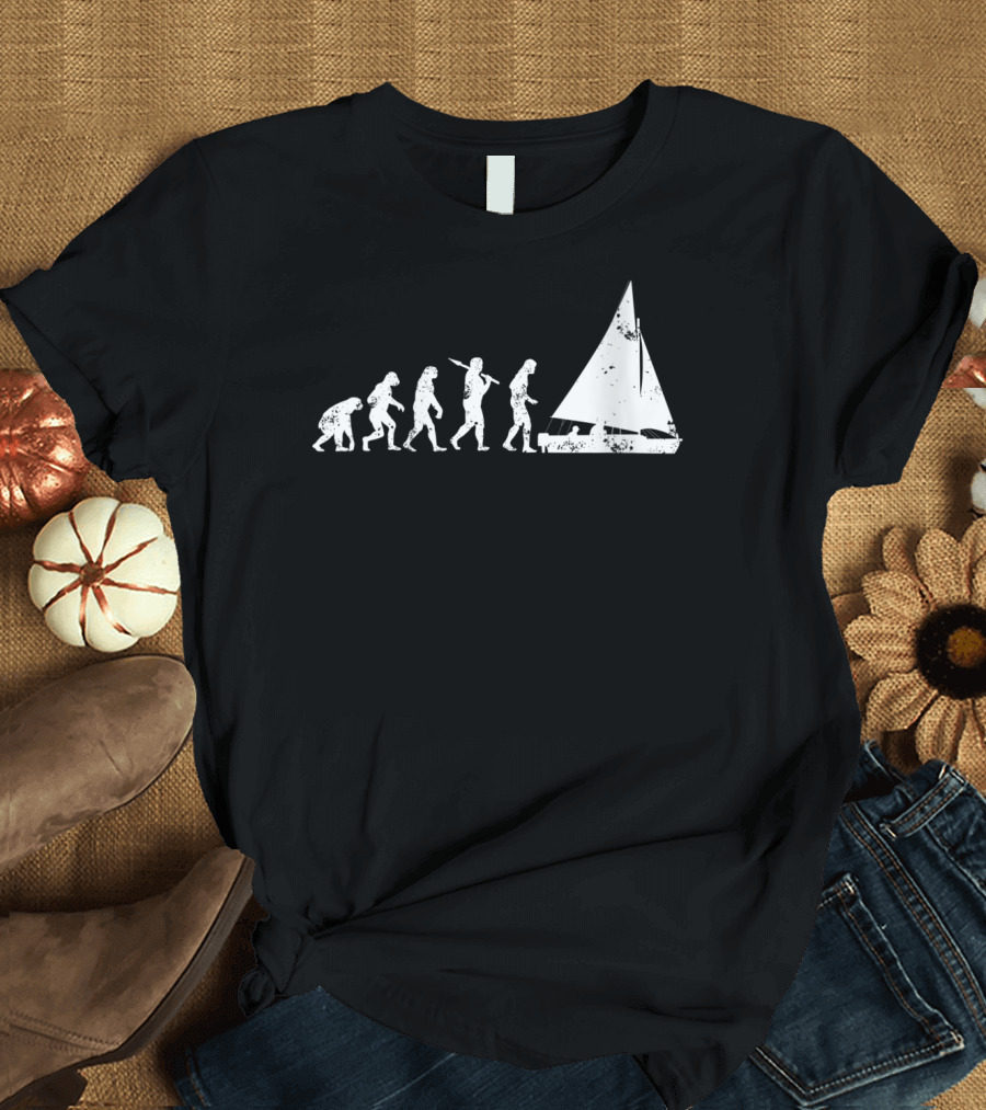 Sailing Evolution Sailor Boat Journey Transformation T-Shirt
