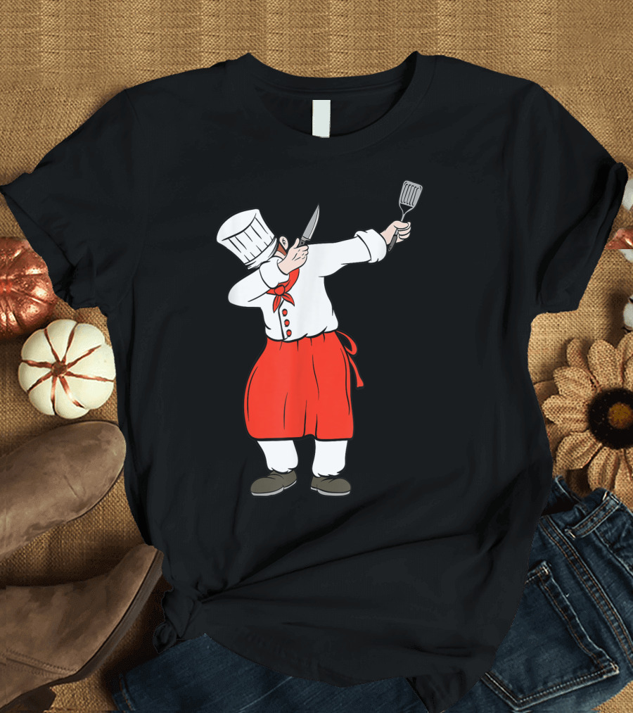 Dabbing Chef with Knife and Spatula for Food Lover T-Shirt