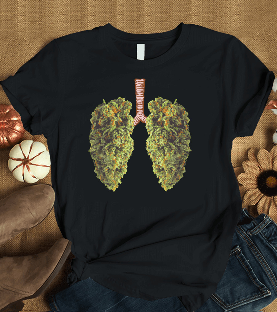 FUNNY THC MARIJUANA WEED BUD LUNGS T-Shirt