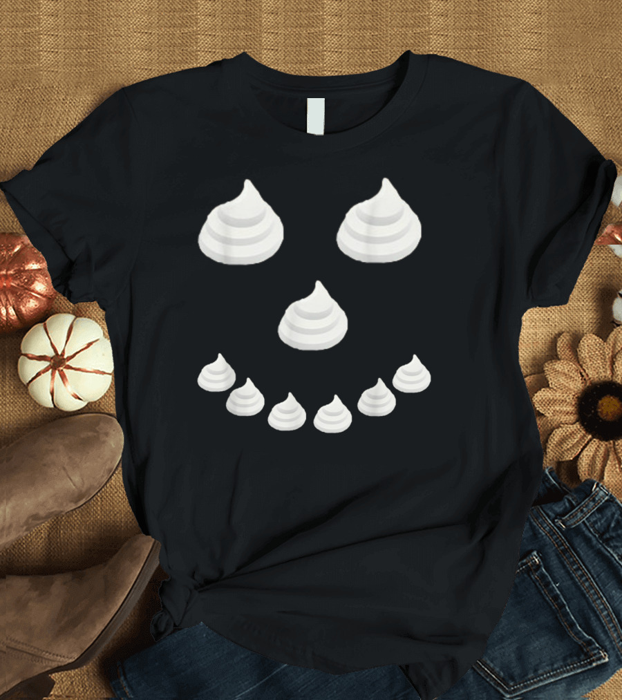 FUNNY WHIPPED CREAM SMILEY FACE PIE EMOTICON T-Shirt