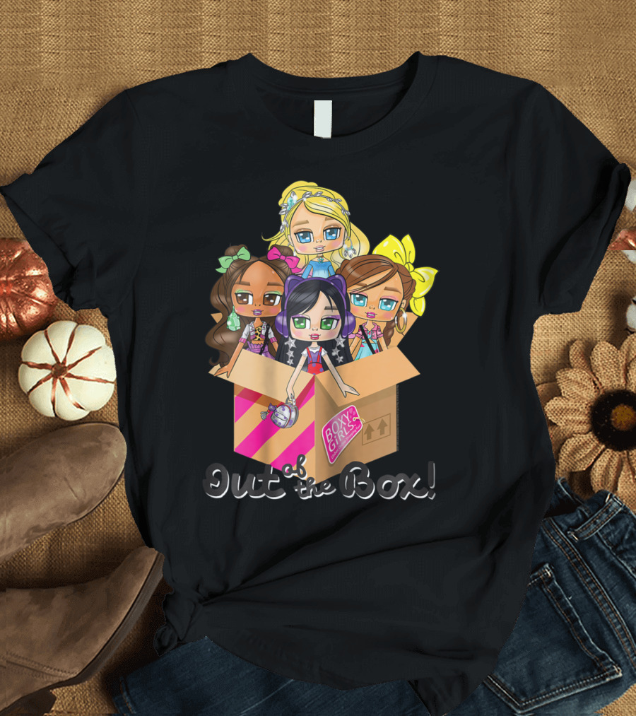 Boxy Girls Out Of The Box With Characters Emerging From Cardboard Packaging T-Shirt