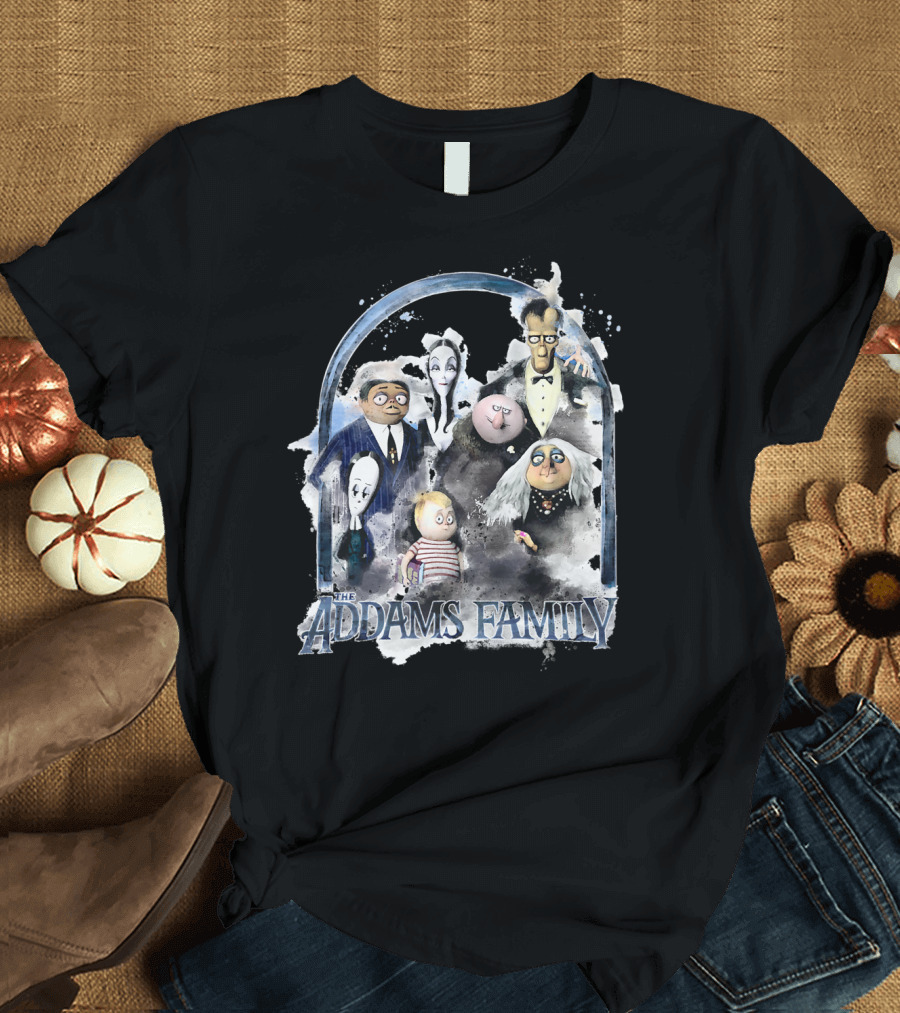The Addams Family Full Cast Illustration Archway T-Shirt