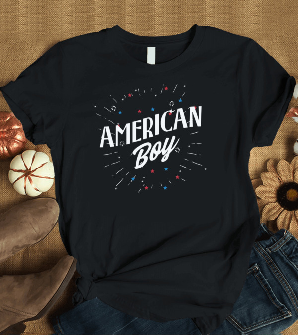 T-Shirt: American Boy 4th of July Stars US Pride T-Shirt American Boy 4th of July Stars US Pride T-Shirt