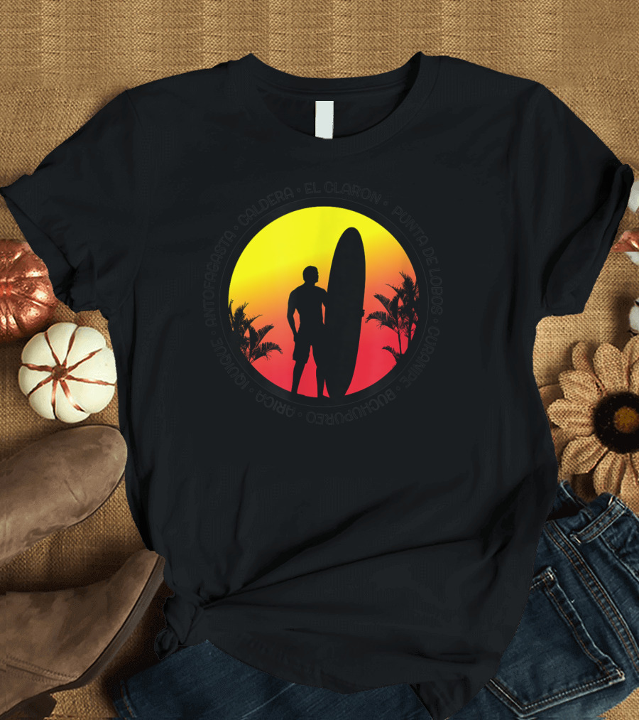 Antofagasta Caldera Surf Silhouette El Claro Punta de Lobos Curanilahue T-Shirt