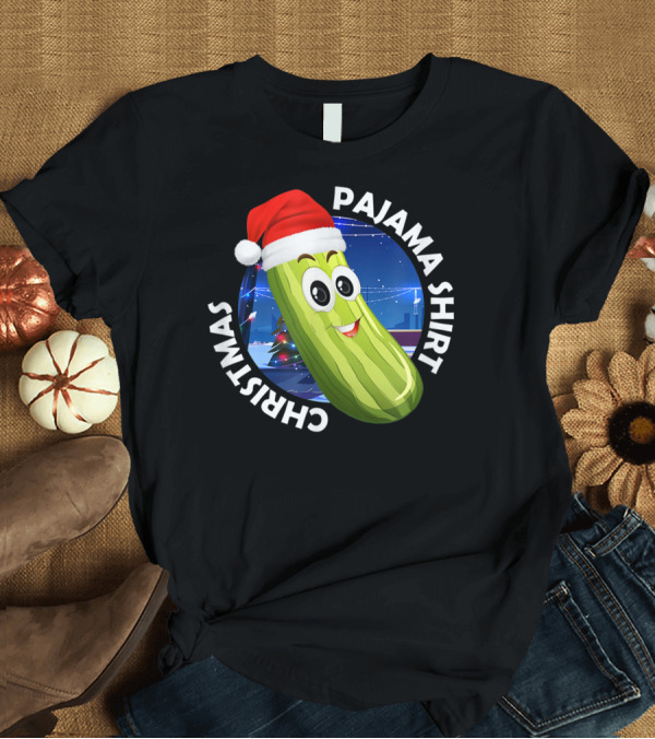 T-Shirt: Christmas Pajama Shirt Pickle Lovers Santa T-Shirt Christmas Pajama Shirt Pickle Lovers Santa T-Shirt