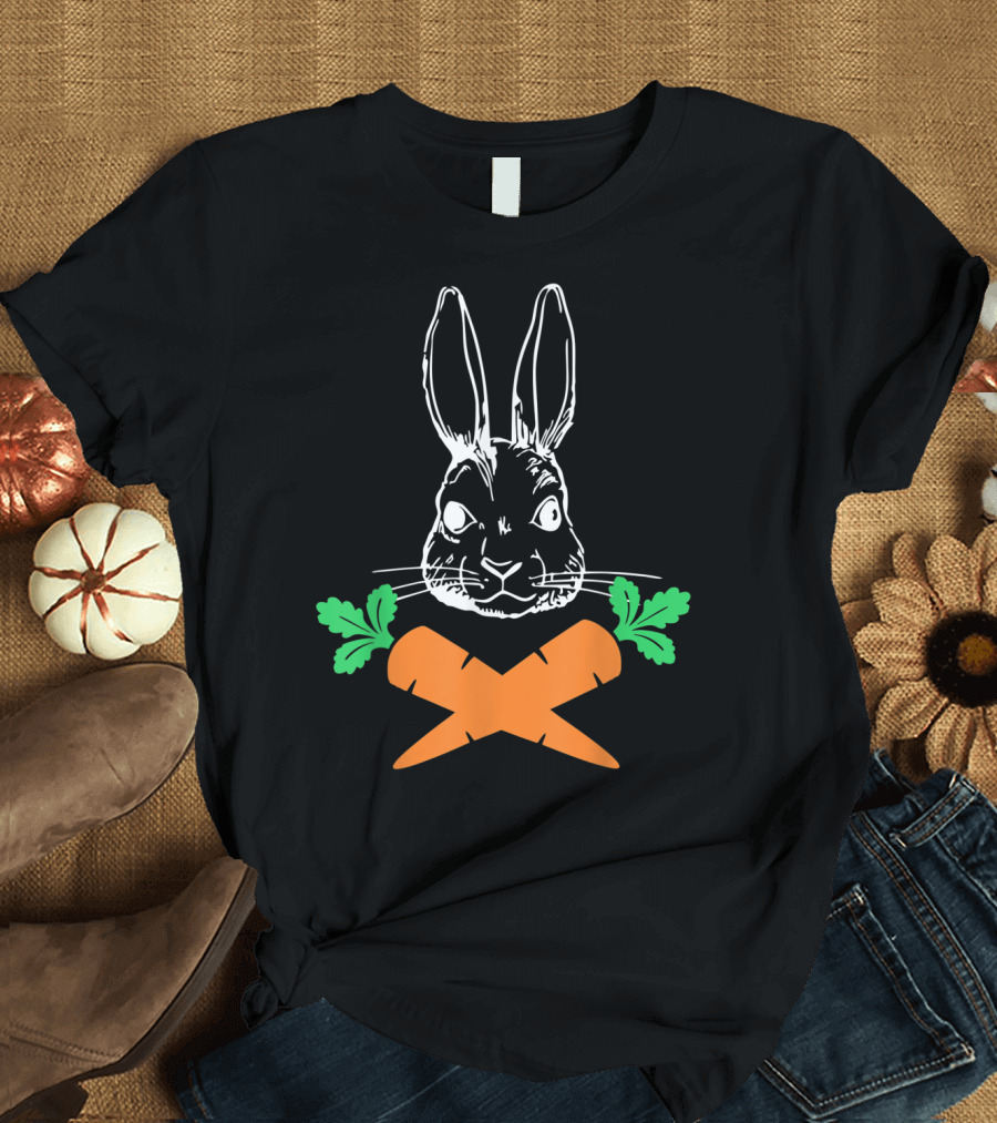 Easter Bunny Skull with Crossed Carrot Bones T-Shirt