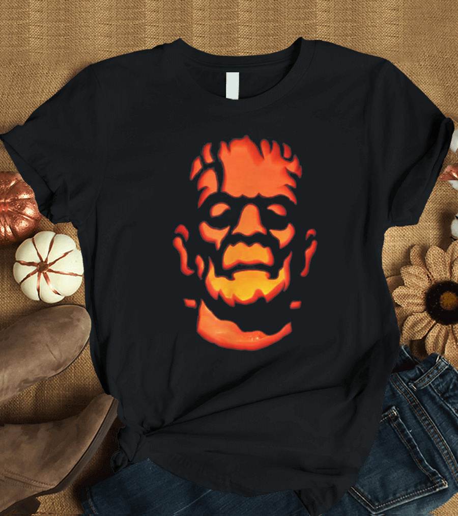 Frankenstein Pumpkin Carving Face Illuminated T-Shirt