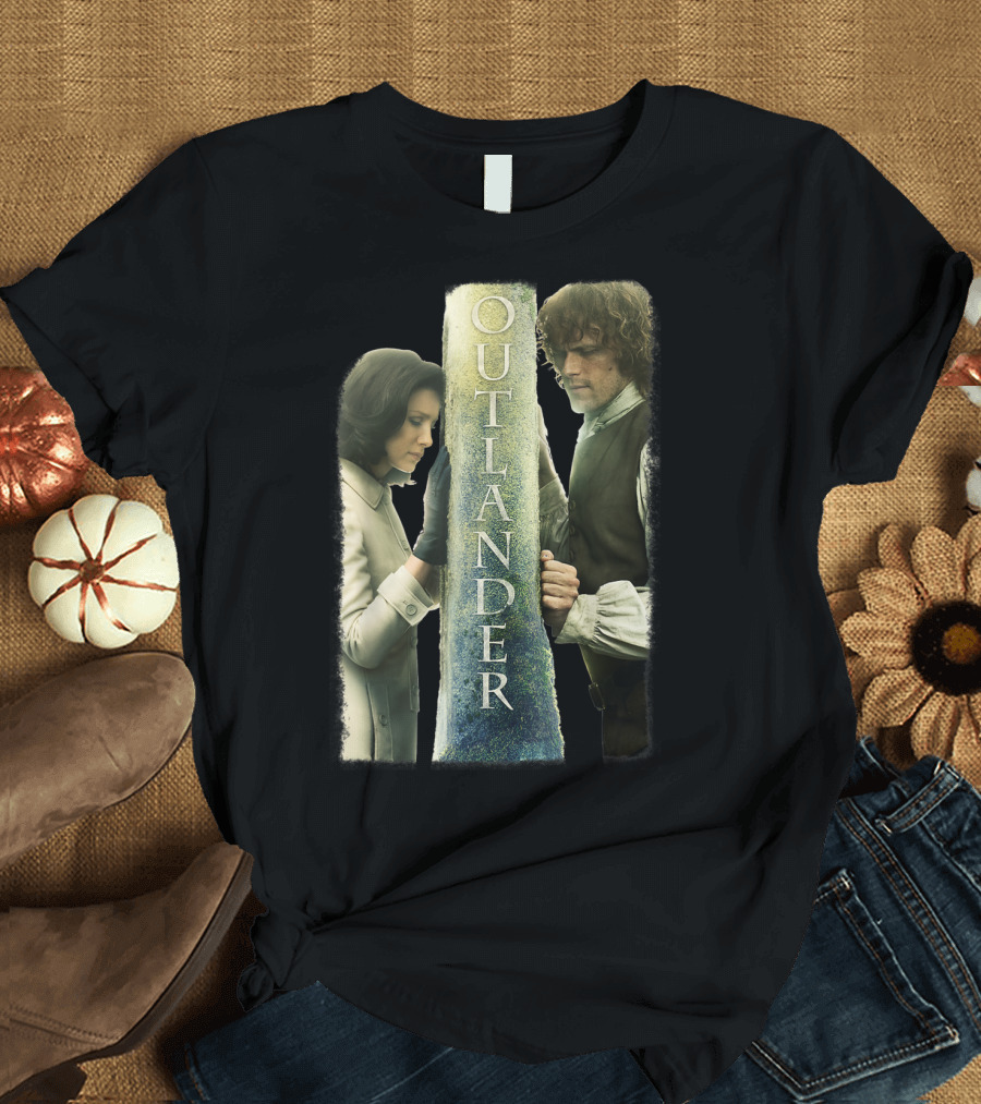 Outlander Jamie Claire Divided by Barrier T-Shirt