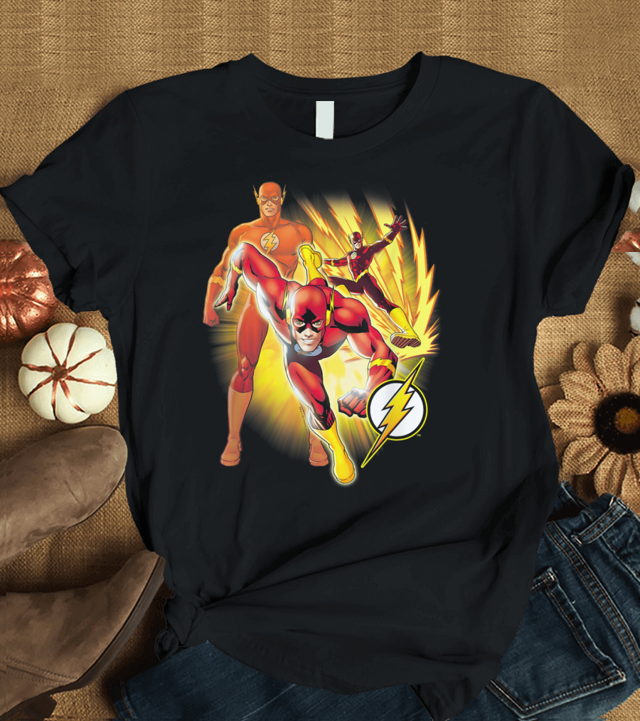 The Flash Heroes Trio Speed Lightning Bolt T-Shirt
