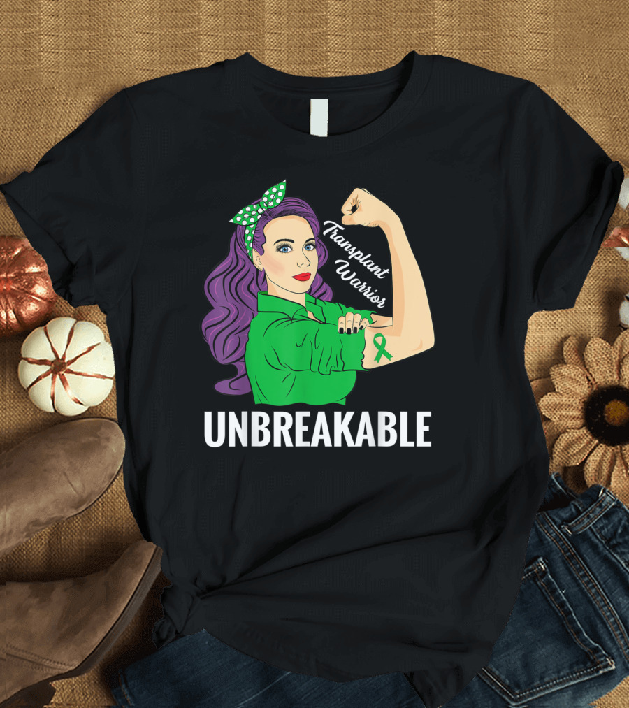 Transplant Warrior Unbreakable Organ Donor Ribbon Tattoo Strength T-Shirt