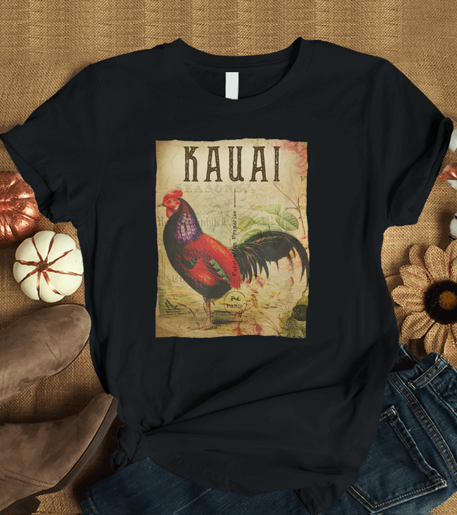 Kauai Seasons Rooster RL Paris Parfum Francais T-Shirt