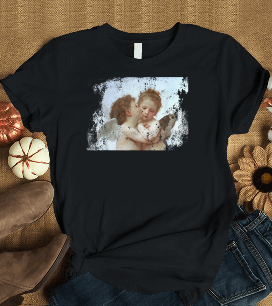 Angel Kissing Romantic Renaissance Aesthetic T-Shirt
