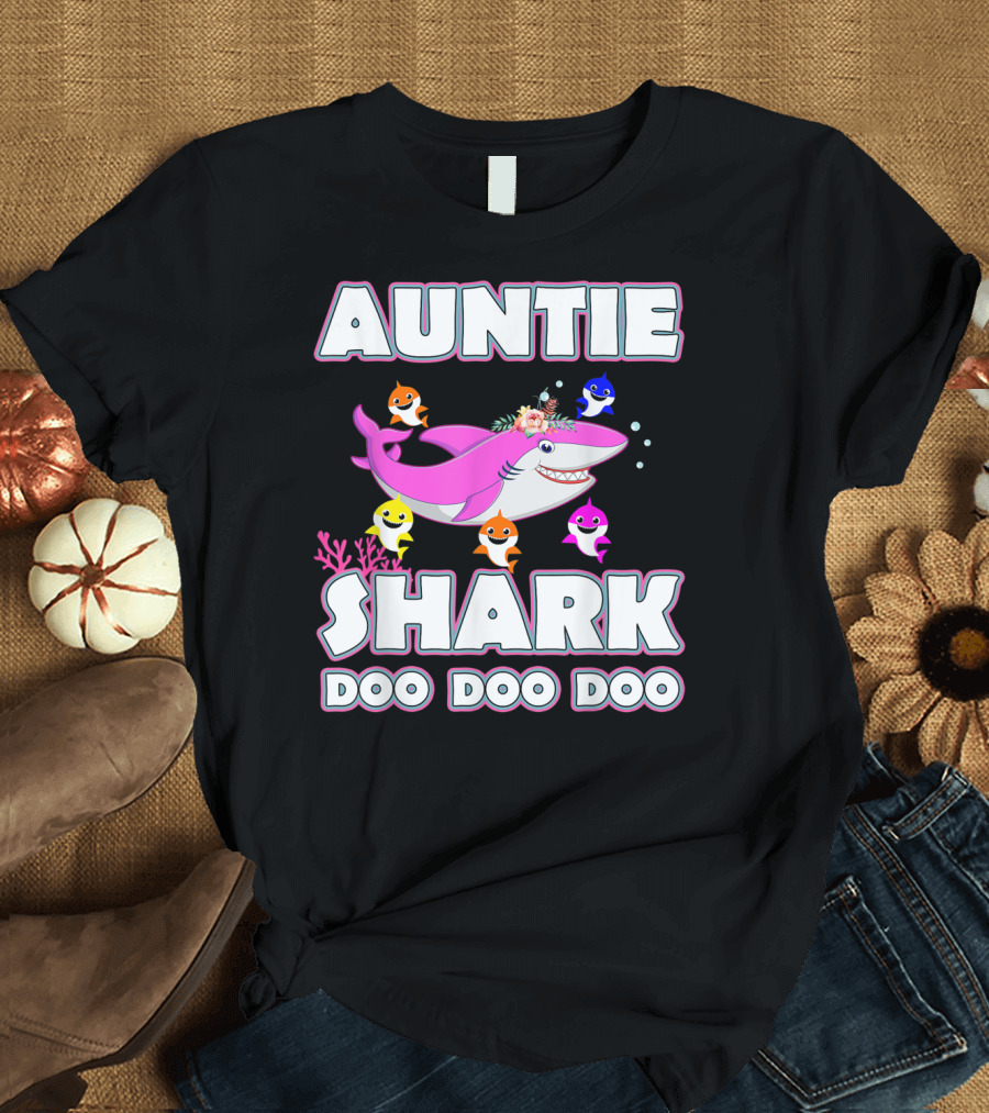 Auntie Shark Doo Doo Doo Cute Family Sharks T-Shirt