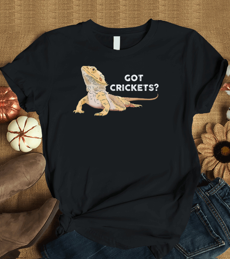 Bearded Dragon Got Crickets Funny Lizard Reptile Lover T-Shirt