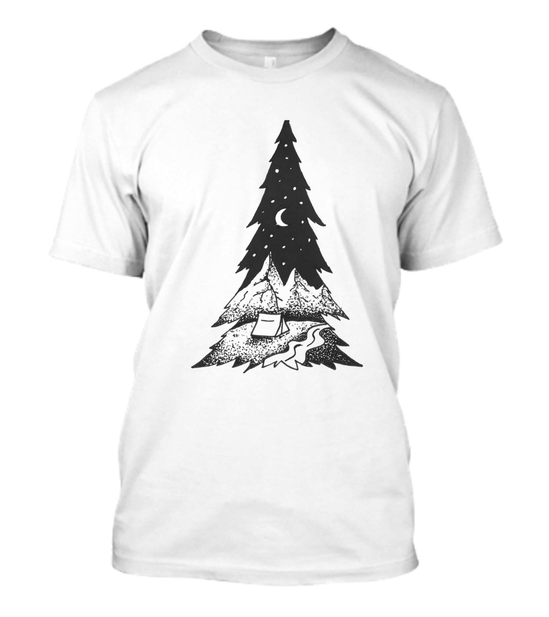 Adventurer 23651 Night Sky And Forest Camping Scene T-Shirt