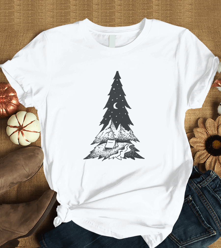 Adventurer 23651 Night Sky And Forest Camping Scene T-Shirt