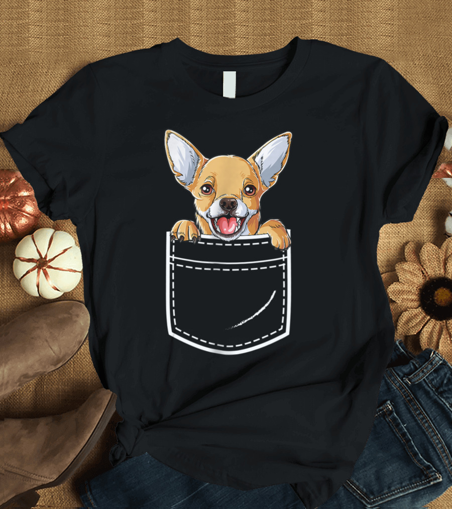 Chihuahua Dog Puppy in Your Front Pocket Women3 T-Shirt